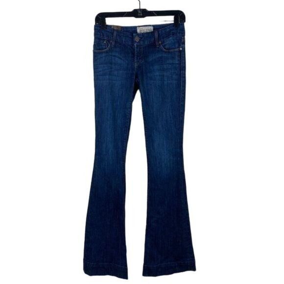 Dylan George & Co Diane Flare Jeans Dark Wash Denim Women's 25x33 Low Rise Boho - Picture 2 of 12